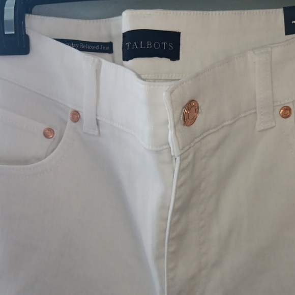 Talbots Denim - Talbots Cream Jeans with Copper Accents
